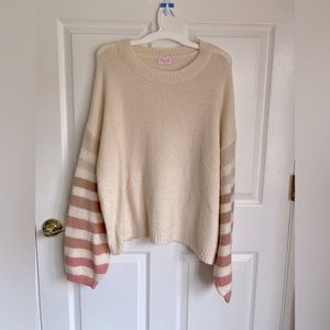 Super soft pink stripe detailed sleeve - pink Lily size XL
